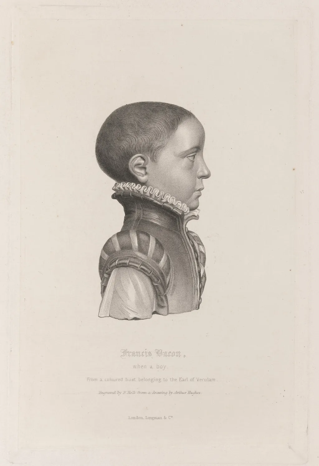 Francis Bacon When a Boy, by Francis Holl, ink, 1850