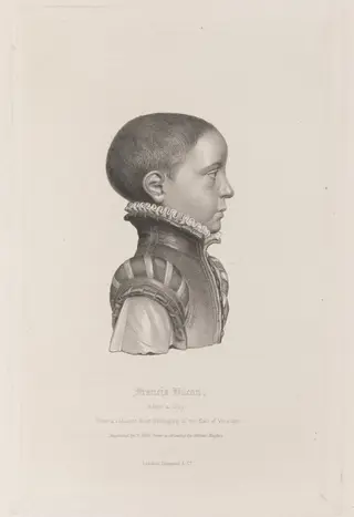 Francis Bacon When a Boy, by Francis Holl, ink, 1850