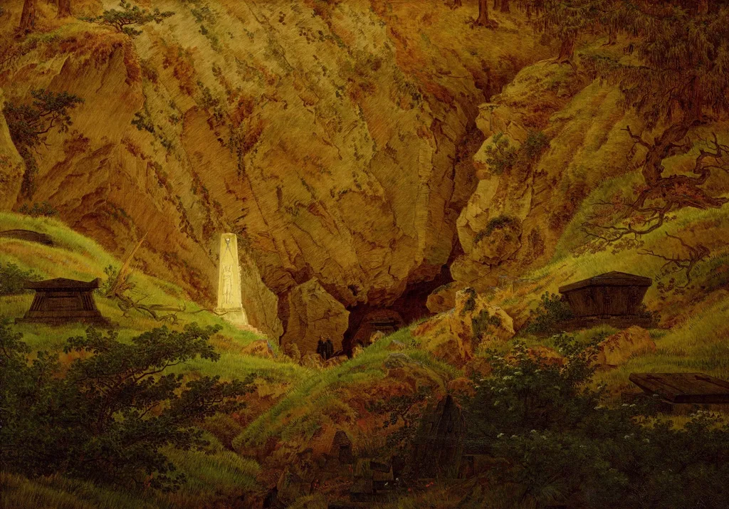 Tombs of the Fallen in the Fight for Independence, by Caspar David Friedrich, oil, 1812