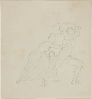 Study for "The Fury of Athamas", by John Flaxman, graphite, 1792