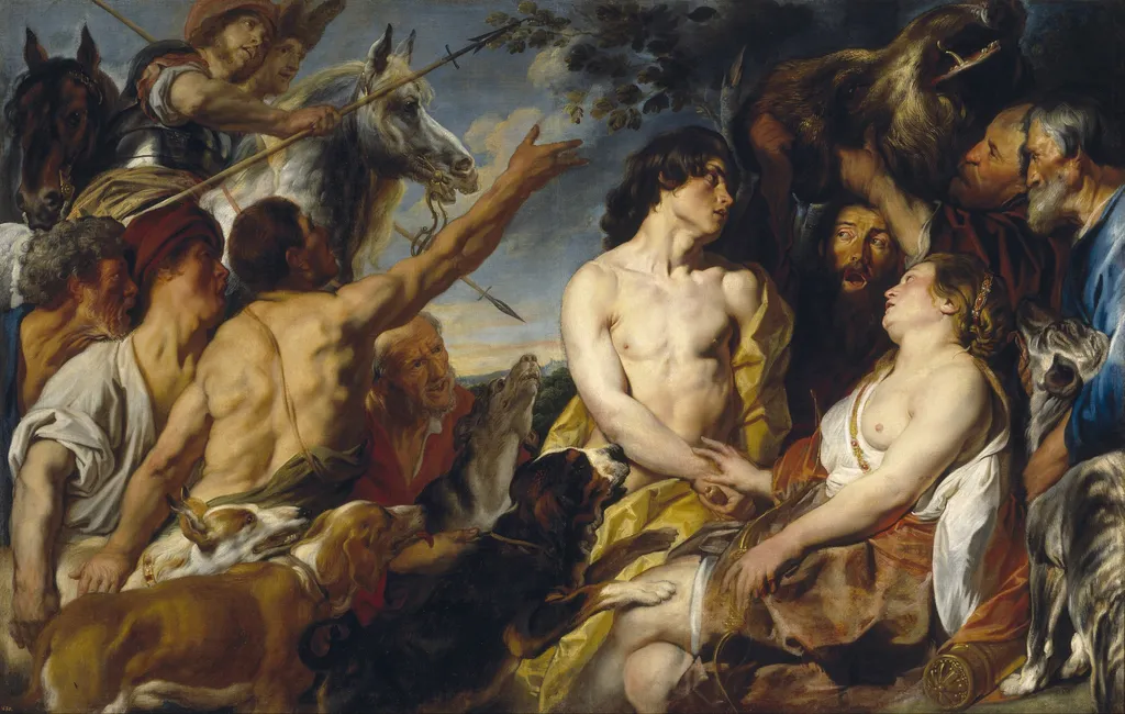 Meleager and Atalanta, by Jacob Jordaens, oil, 1620