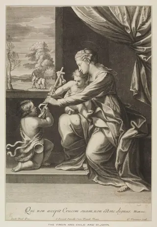 The Virgin and Child and St. John, by Jean Tournier, 1650