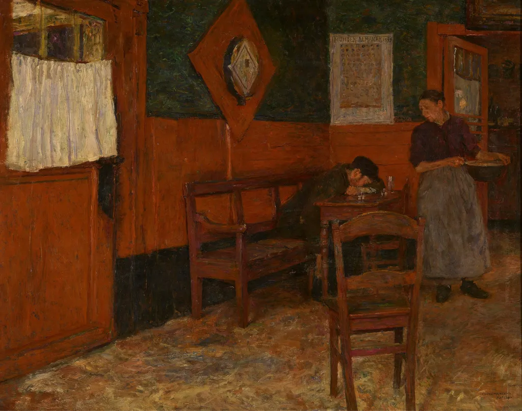 The Red Inn, by Charles Mertens, oil, 1898