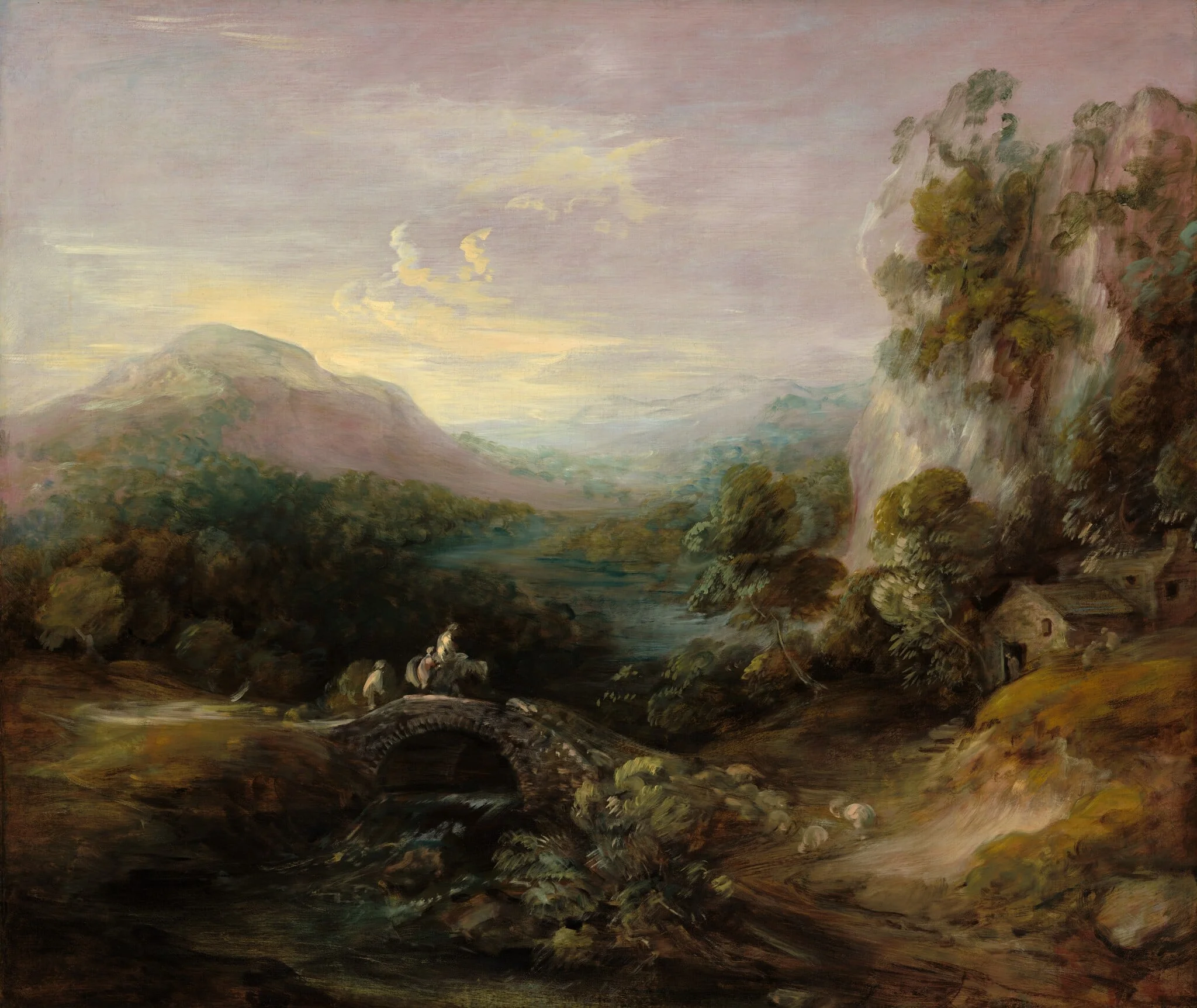 Mountain Landscape with Bridge, detail