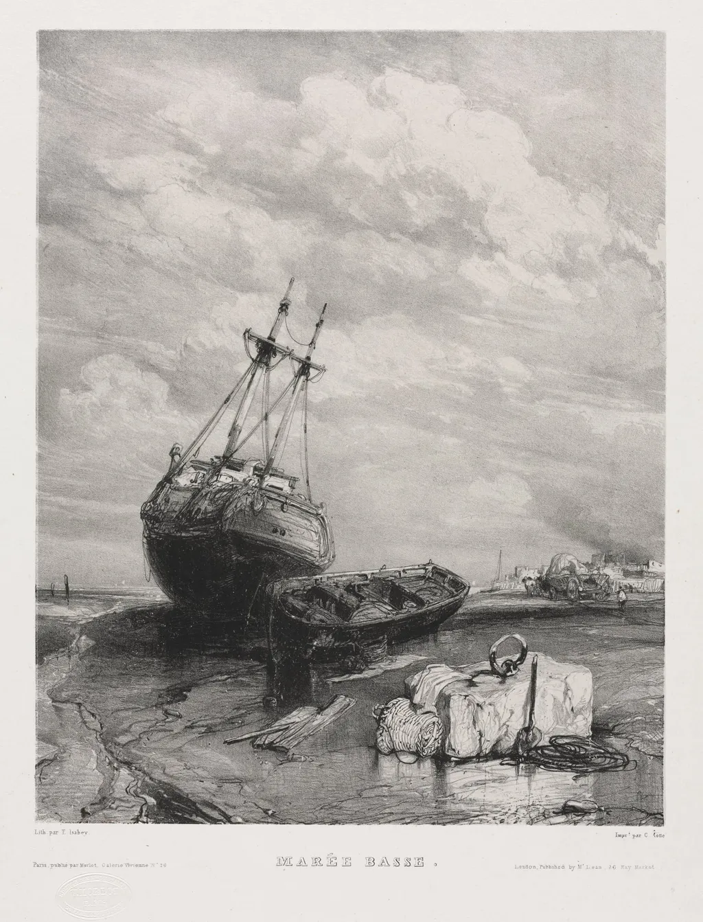 Six Marines: Low Tide, by Eugène Isabey, 1833