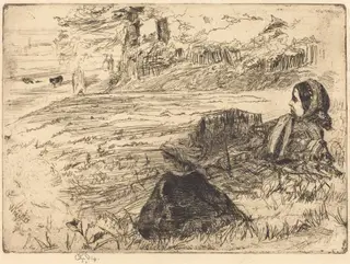 Nursemaid and Child, by James McNeill Whistler, ink, 1859