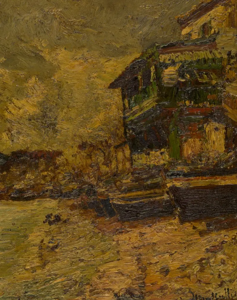 Restaurant Bernard in Estaque, by Adolphe Joseph Thomas Monticelli, oil
