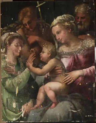 Mystical marriage of St. Catherine, by Innocenzo di Pietro Francucci da Imola, oil, 1531