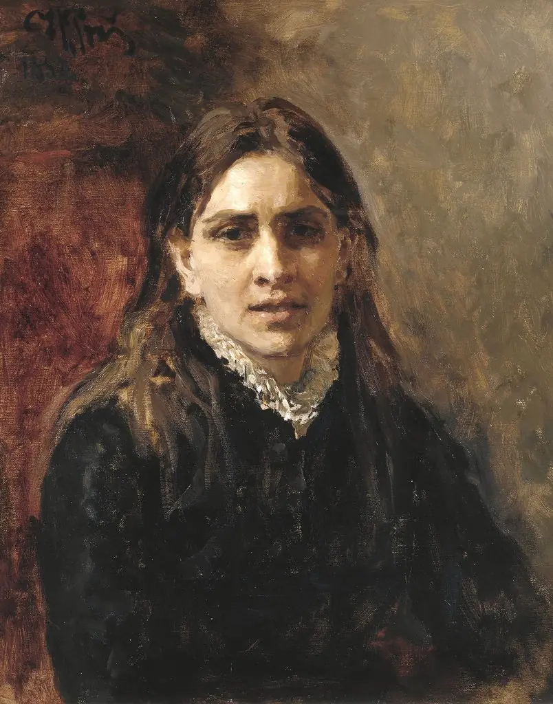Delt va Polina Antipovna Strepetova yambik, by Ilya Repin, oil, 1892