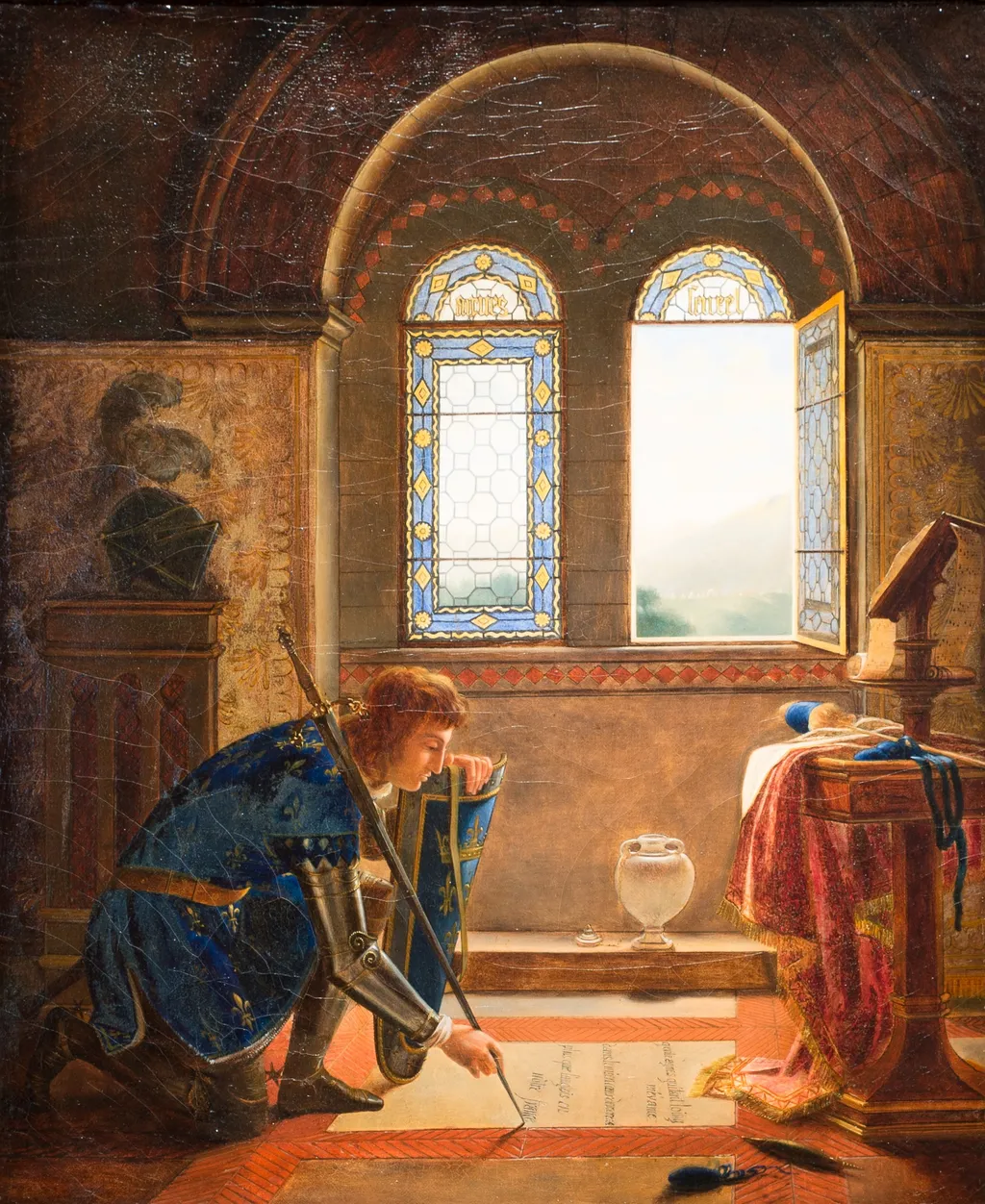 Charles VII prêt a partir pour aller combattre les anglais, by François Fleury-Richard, oil, 1835