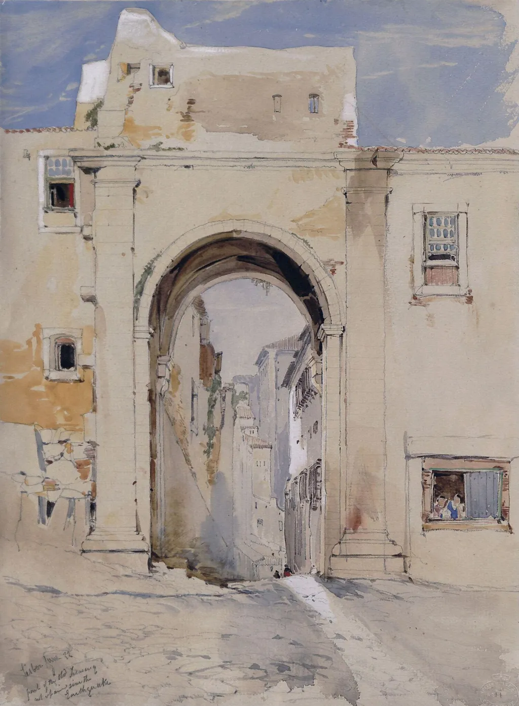 Part of the Old Treasury, by James Holland, watercolor, 1837