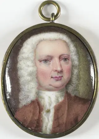 Portrait of an unknown man, by Johan Graham, copper, 1737