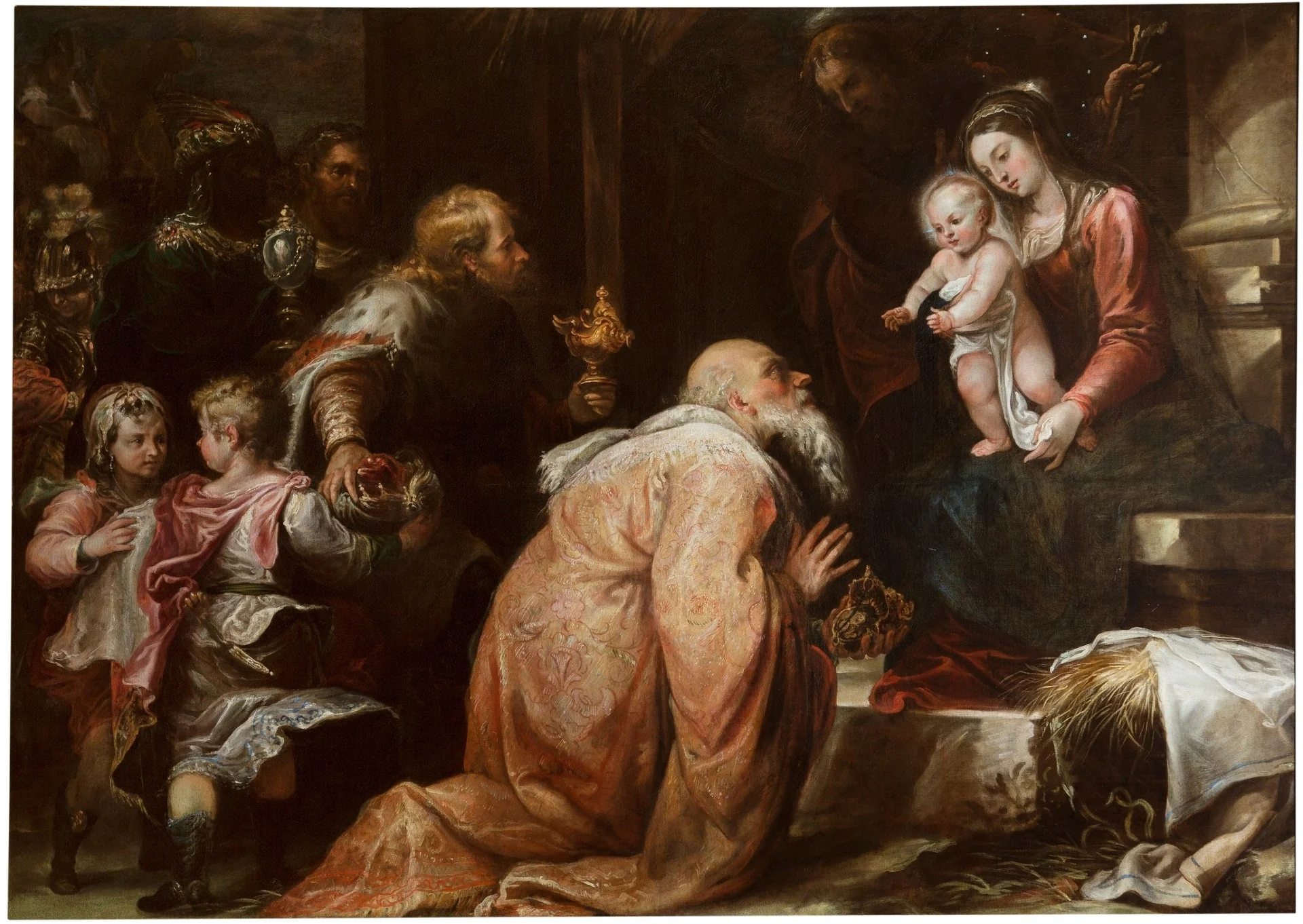 Adoración de los Reyes Magos, detail