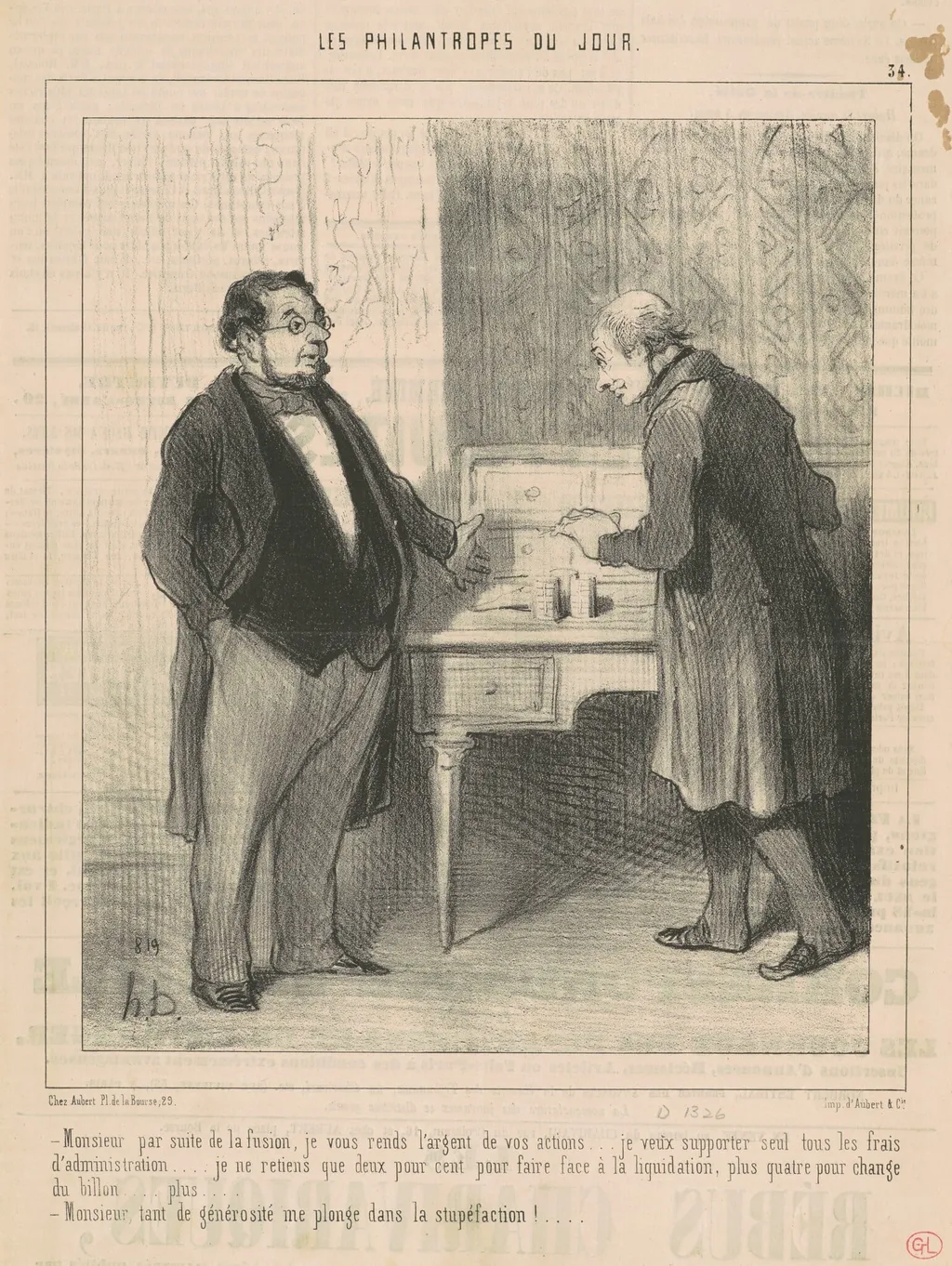 Monsieur par suite de la fusion, by Honoré Daumier, ink, 1846