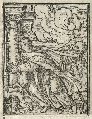 The Dance of Death:  The Mendicant Friar; The Nun, by Hans Holbein the Younger, 1526