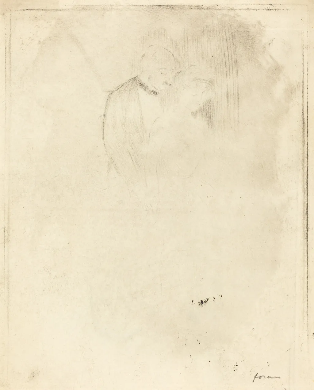 Déclaration d'amour (Declaration of Love), by Jean-Louis Forain, ink, 1880