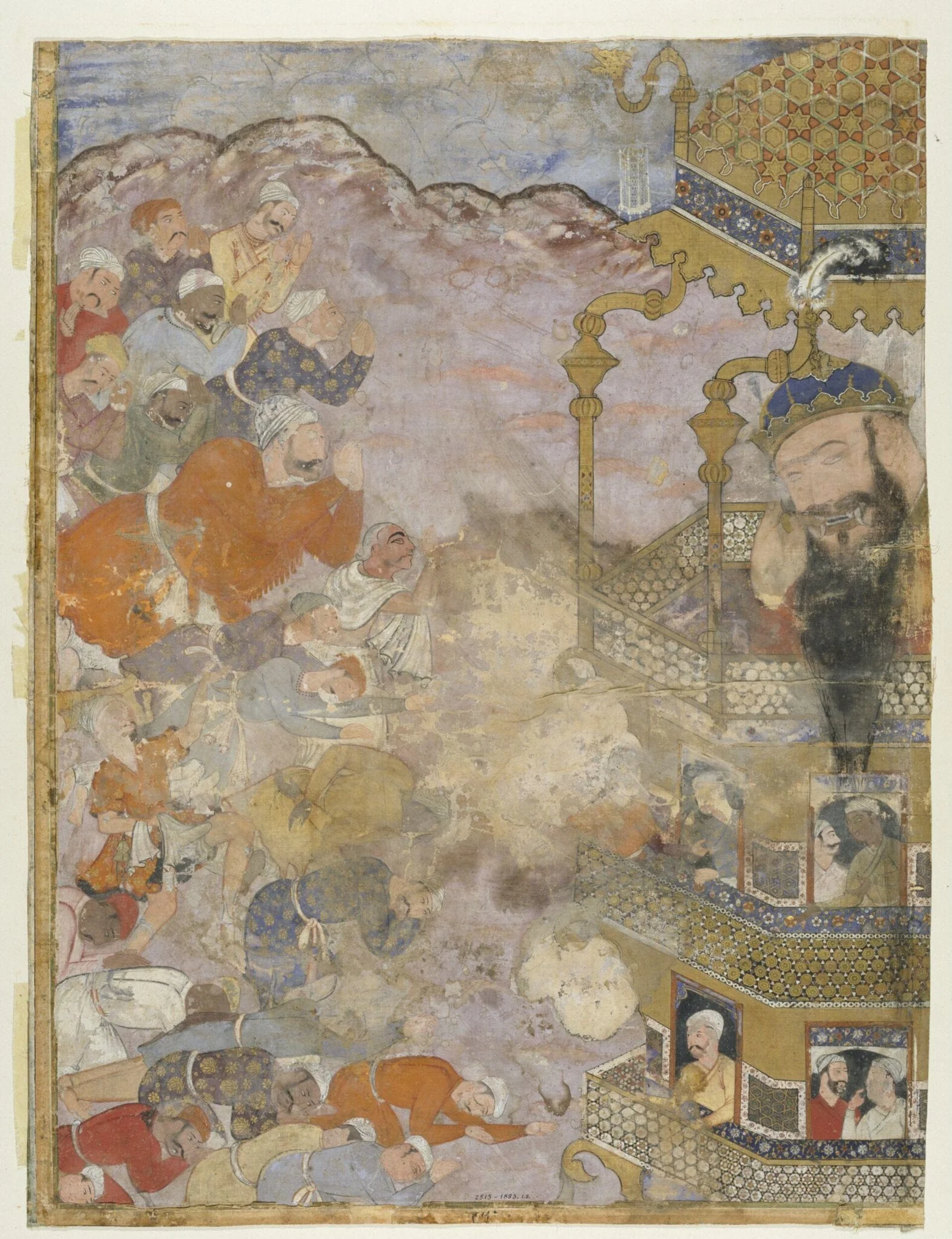 Umar is received by the giant Zumrud Shah, detail