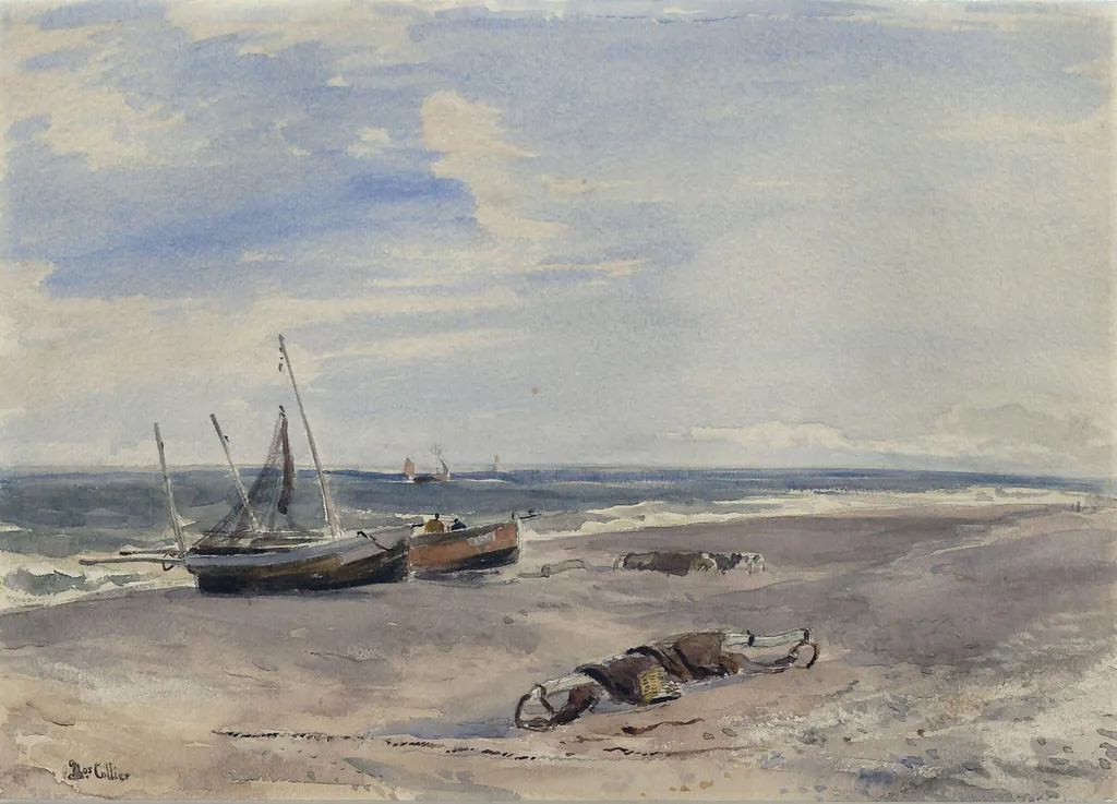Seascape, by Thomas Collier, watercolor, 1860