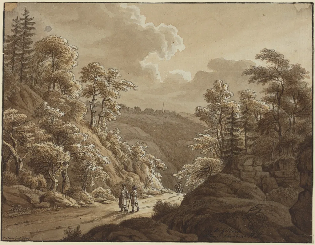 Road through the Woods near Kresselbach, by T. Lamey, ink, 1805