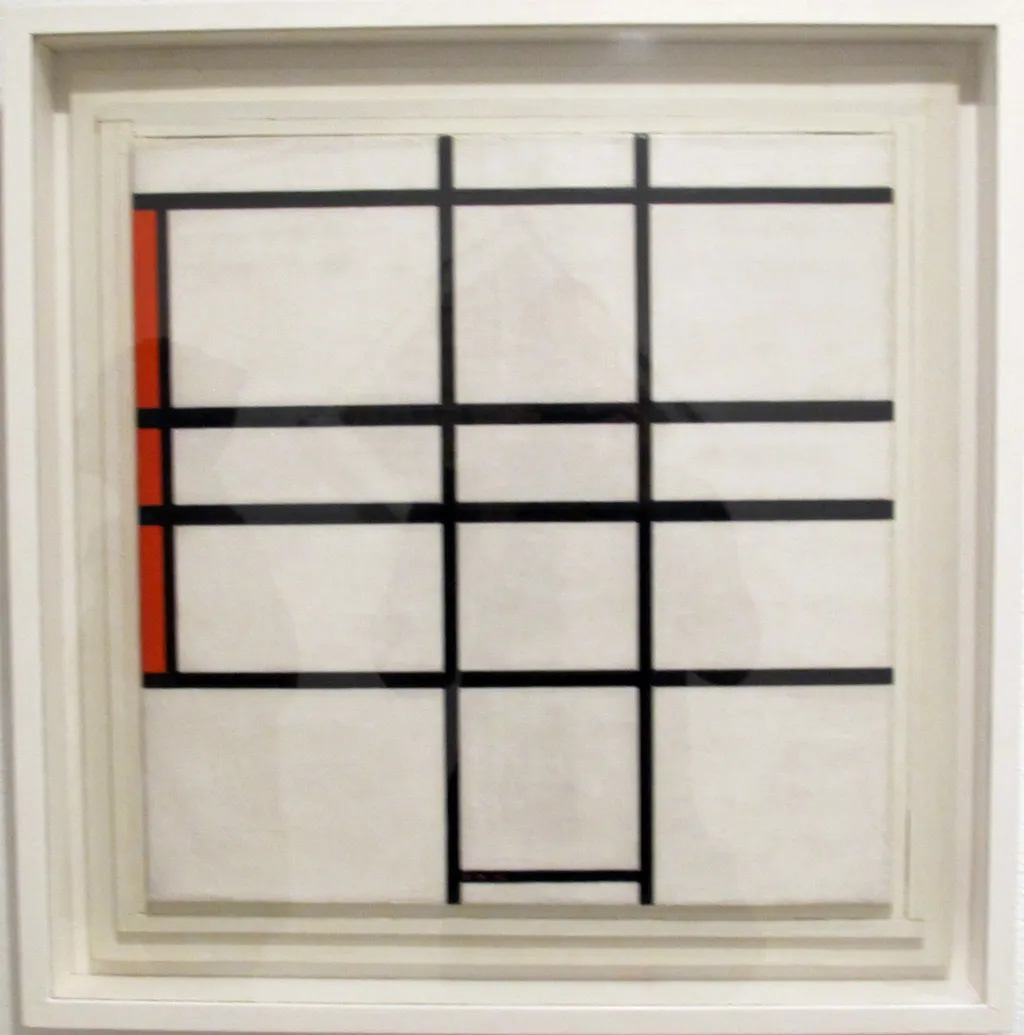 Composition with White and Red, by Piet Mondrian, oil, 1936