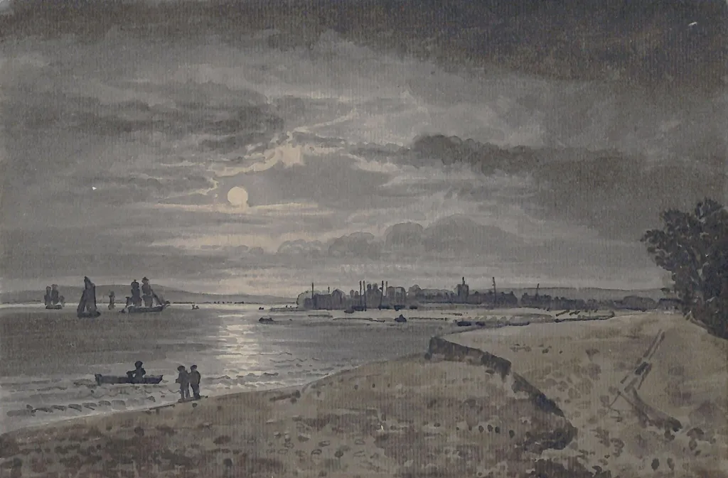 River scene, by George Barret, Sr., watercolor, 1767