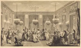 Le bal paré, by Antoine-Jean Duclos, ink, 1774