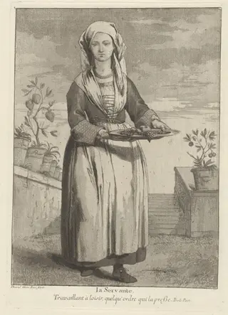 La Servante (The Servant), by Giovanni David, ink, 1775