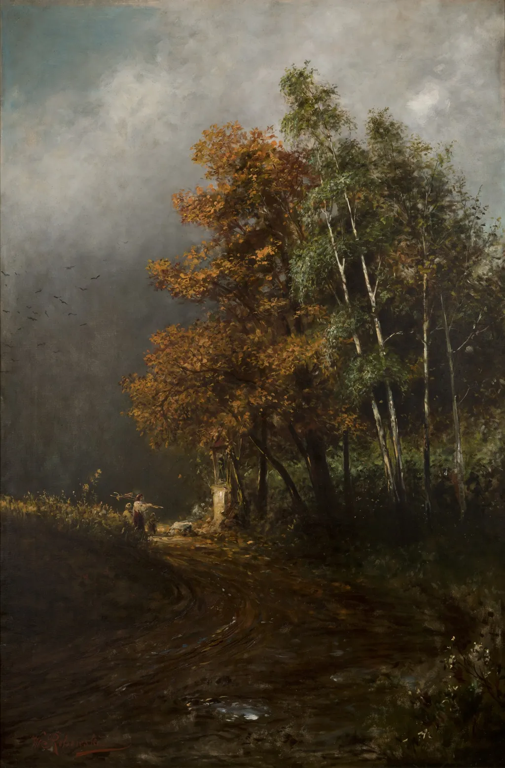 Way-Side Shrine, by Władysław Rossowski, oil, 1900