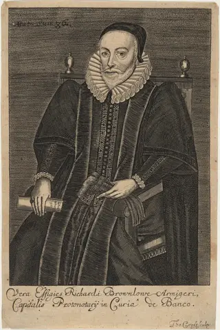 Richardi Brownlowe Armigeri, by Thomas Cross, ink, 1653