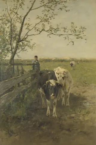 The milking corner., by Anton Mauve, oil