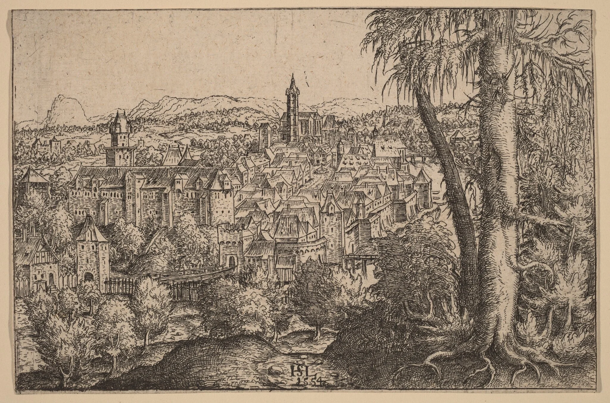 View of Steyr on Enns, detail