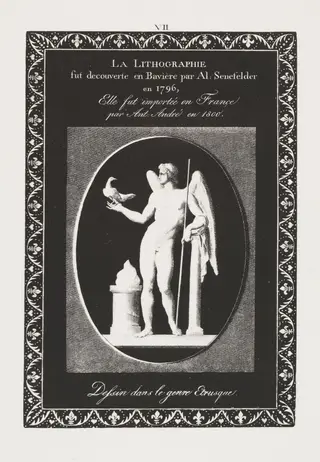 Art of the Lithograph: Dedication Sheet, Plate VII, by Alois Senefelder, 1819