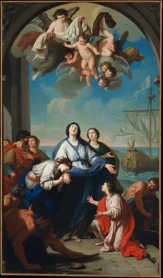 The Departure of Saints Paula and Eustochium for the Holy Land, by Giuseppe Bottani, oil, 1761