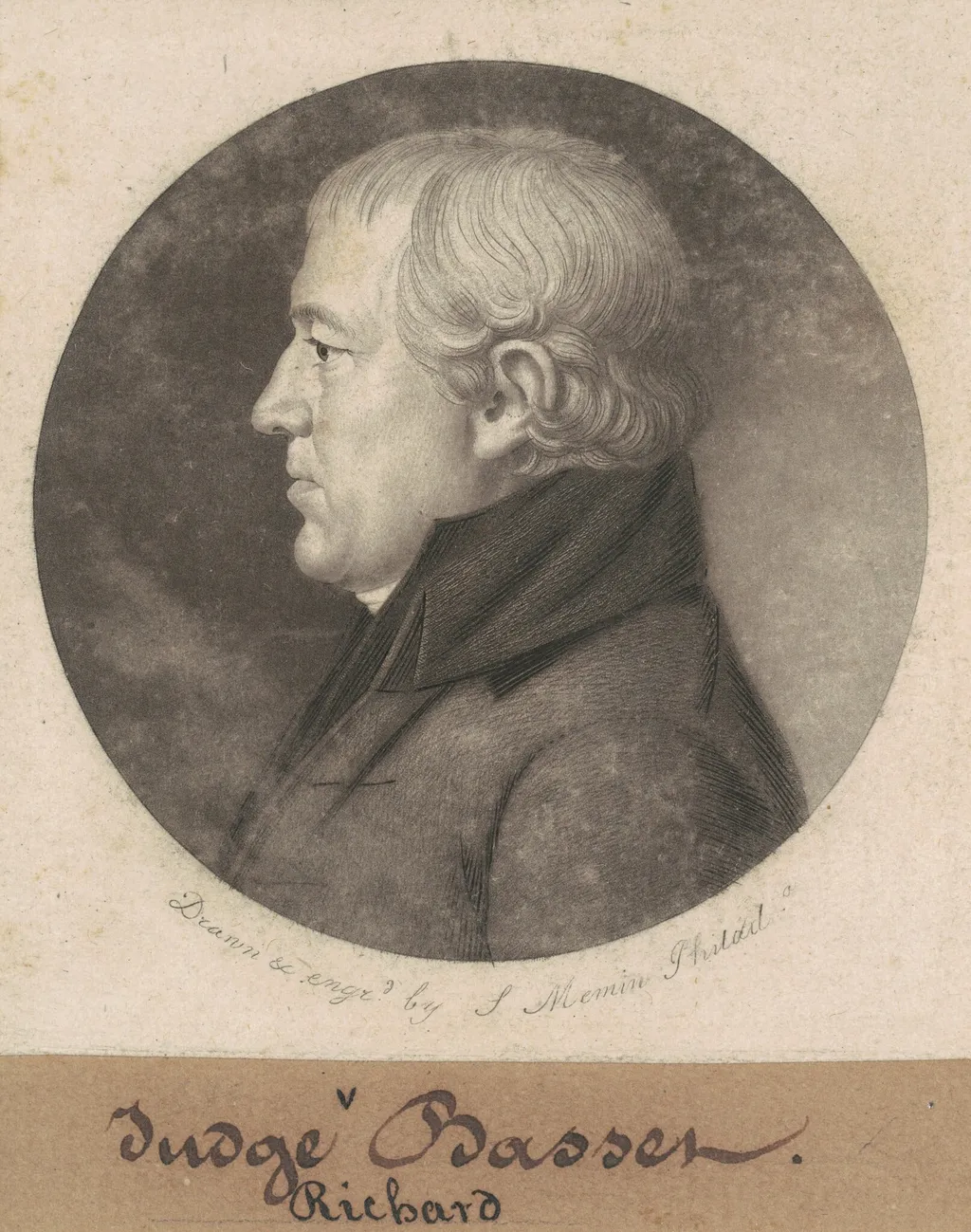Richard Bassett, by Charles B. J. Févret de Saint-Mémin, ink, 1802