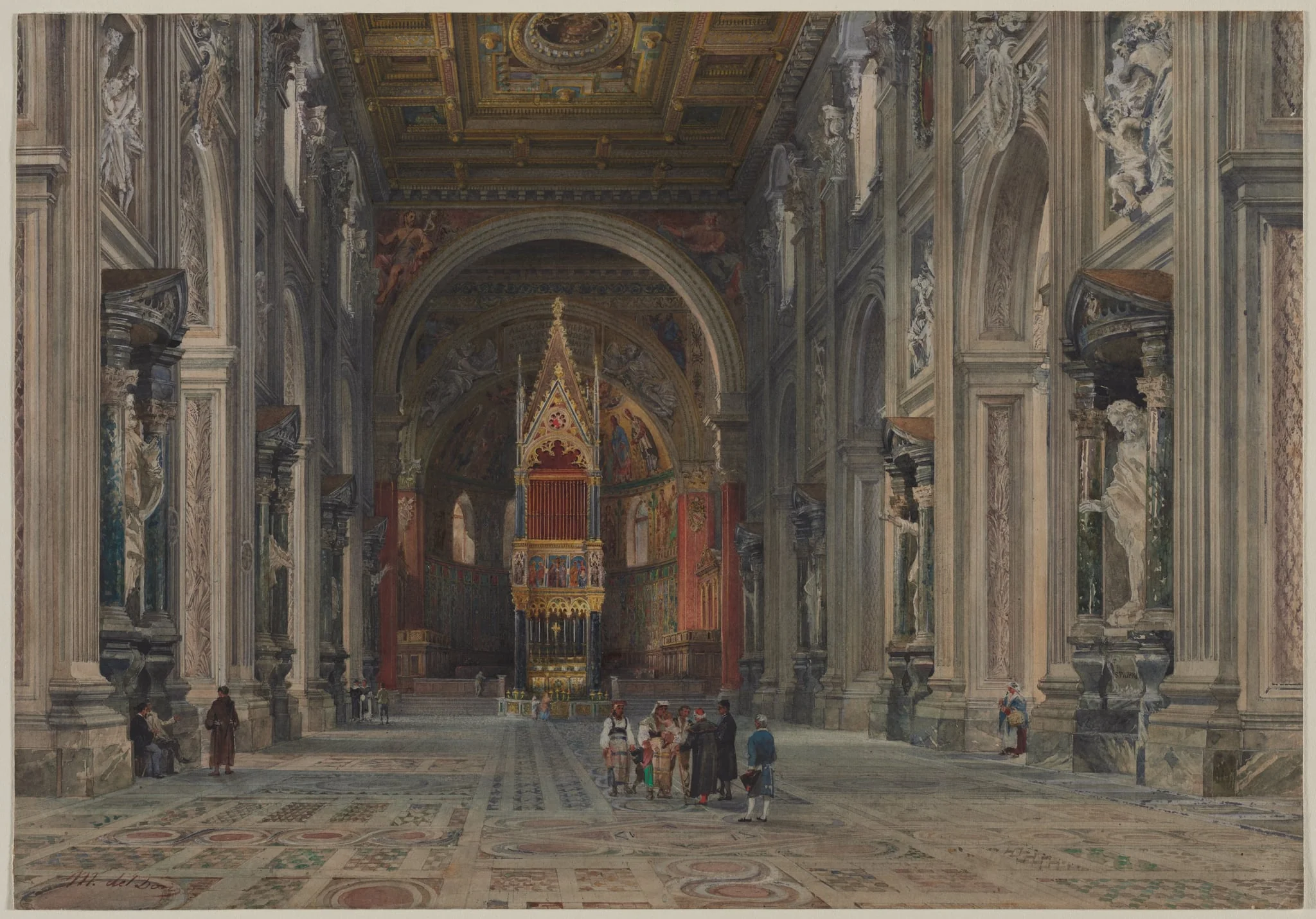Interior of San Giovanni in Laterano, Rome, detail