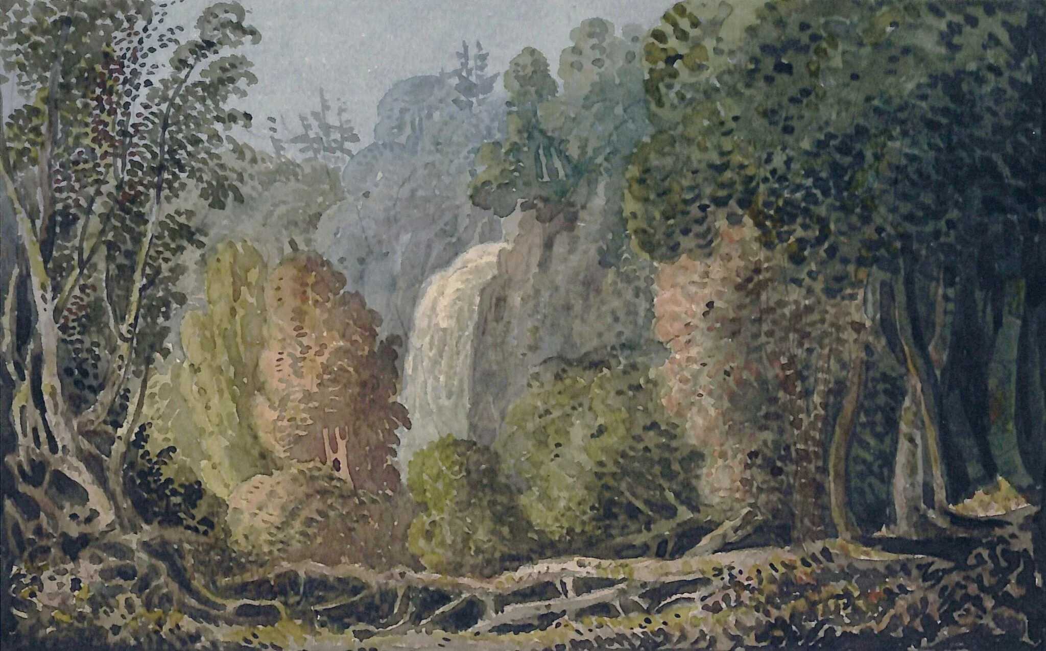 Landscape with Waterfall, detail
