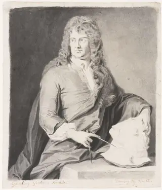 Portrait of Grinling Gibbons, by John Smith, 1690