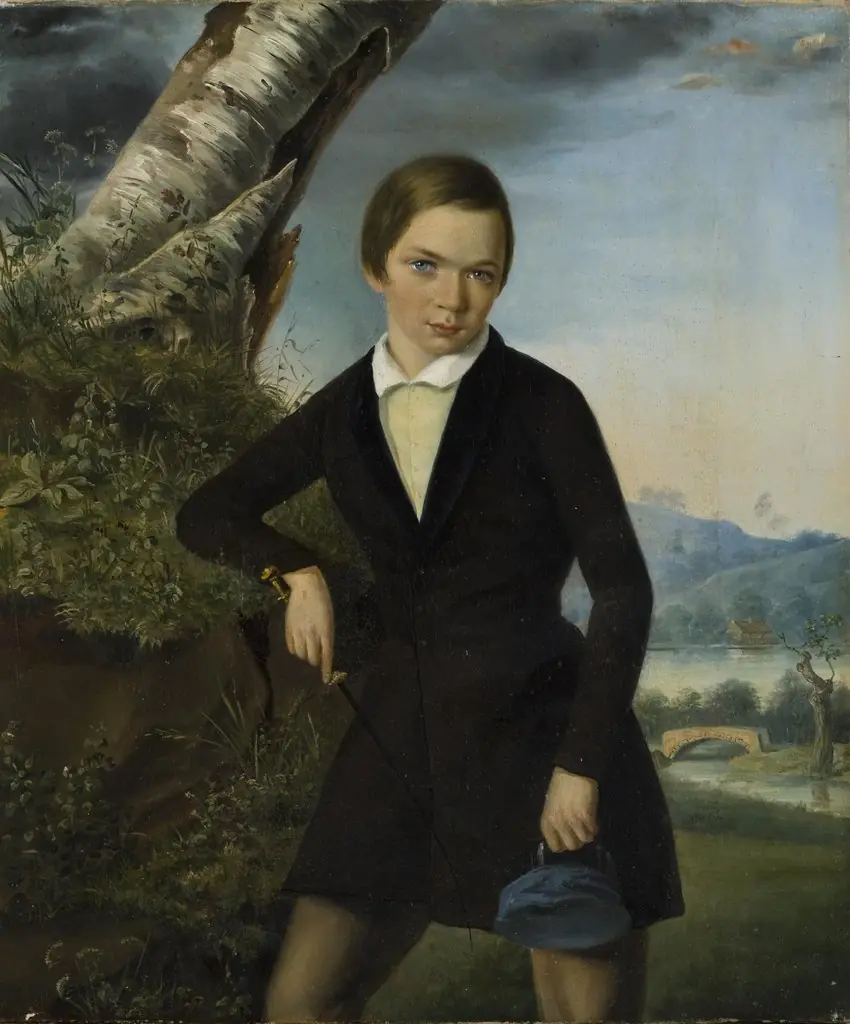 Portrait of Alexander Sokolovsky in Childhood, by Thomas Witlam Atkinson, oil, 1849