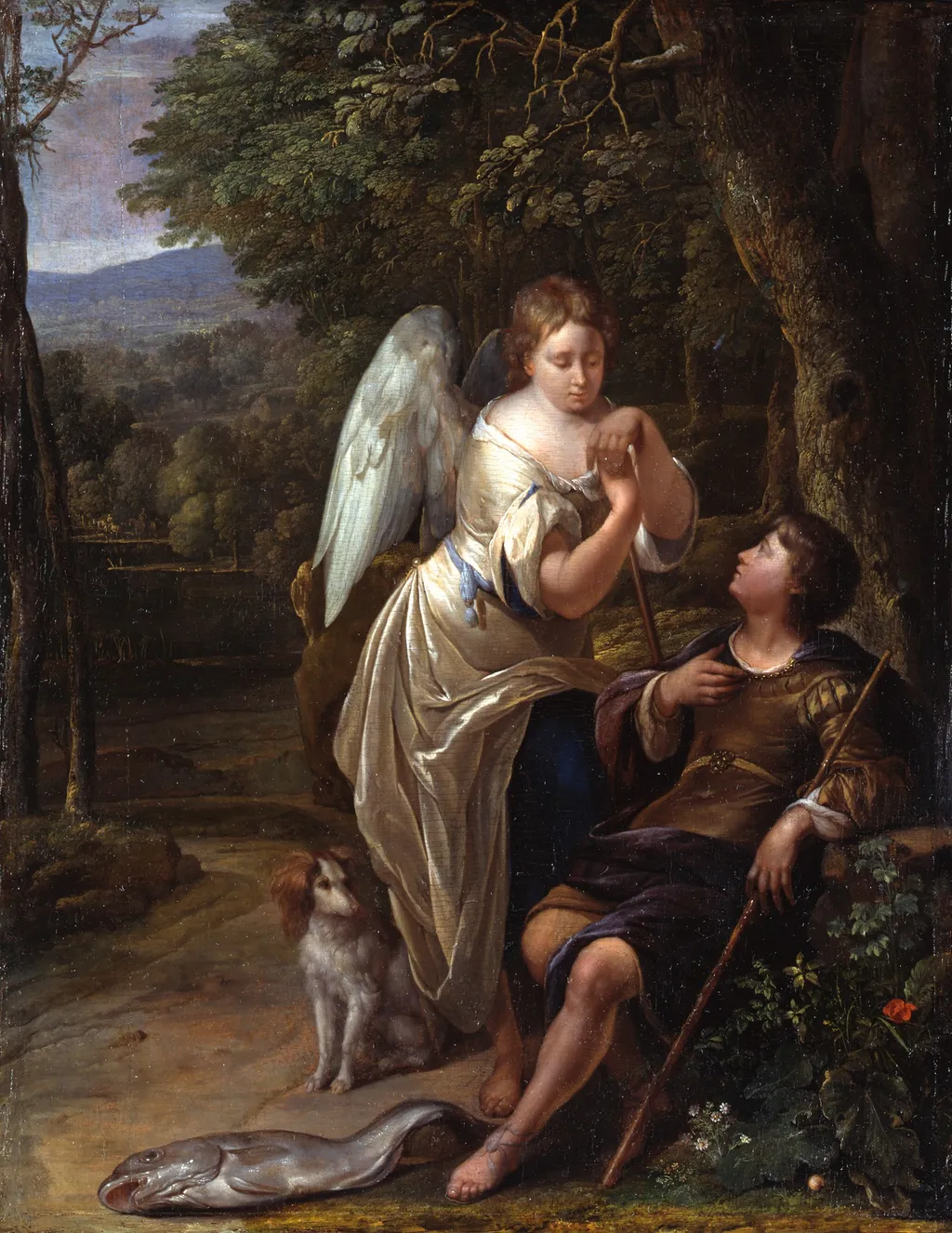Tobias and the Angel, by Eglon van der Neer, oil, 1693