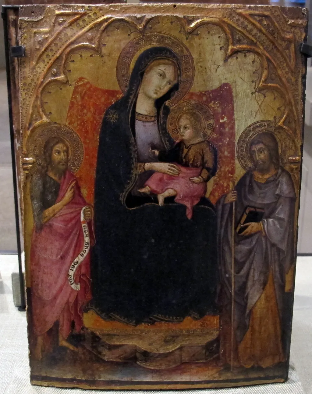 maestà coi santi g.battista e jacopo, by Andrea di Bartolo, unspecified