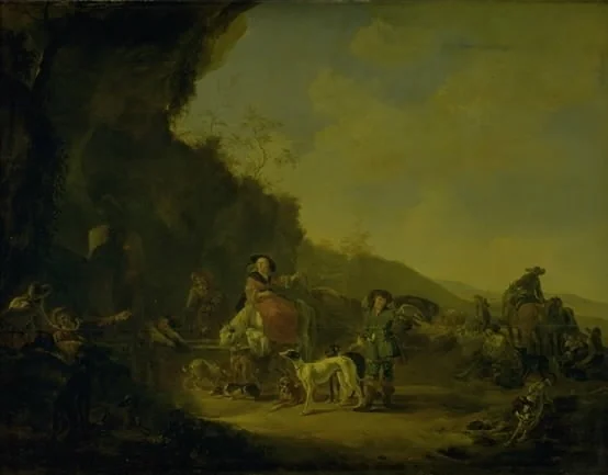 Rest During the Hunt, detail