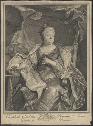 Portrait of Elizabeth Charlotte of the Palatinate, by Simonneau Charles, unspecified, 1650