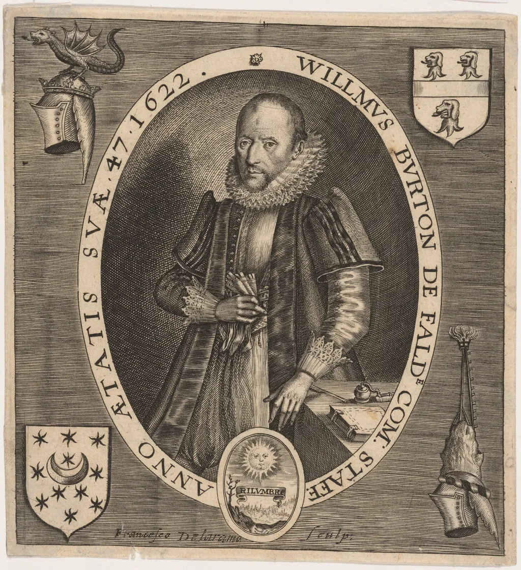 Willmus Burton de Falde (William Burton), by Francis Delaram, ink, 1622