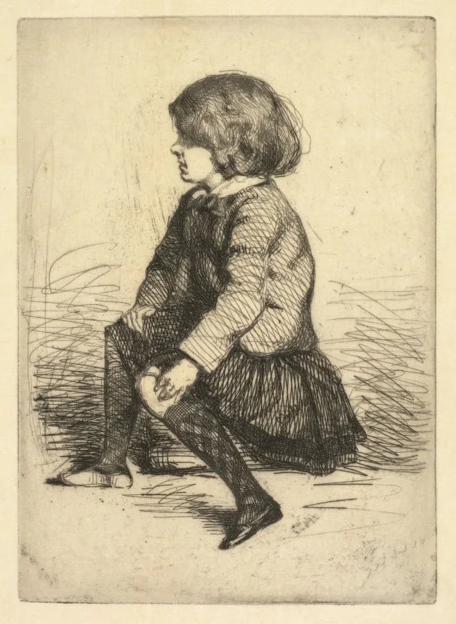 Seymour Haden Jr., Seated, detail