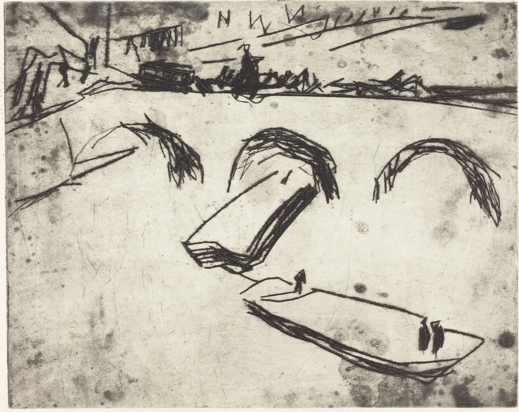 Bridge on Crown Prince Embankment (Brucke am Kronprinzenufer), by Ernst Ludwig Kirchner, ink, 1909