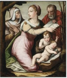 The Virgin and Child with Saints Elizabeth and John the Baptist, detail