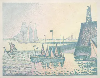 Evening, The Jetty at Vlissingen, by Paul Signac, 1898