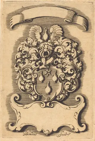 Crest, by Michel Le Blon, ink, 1622