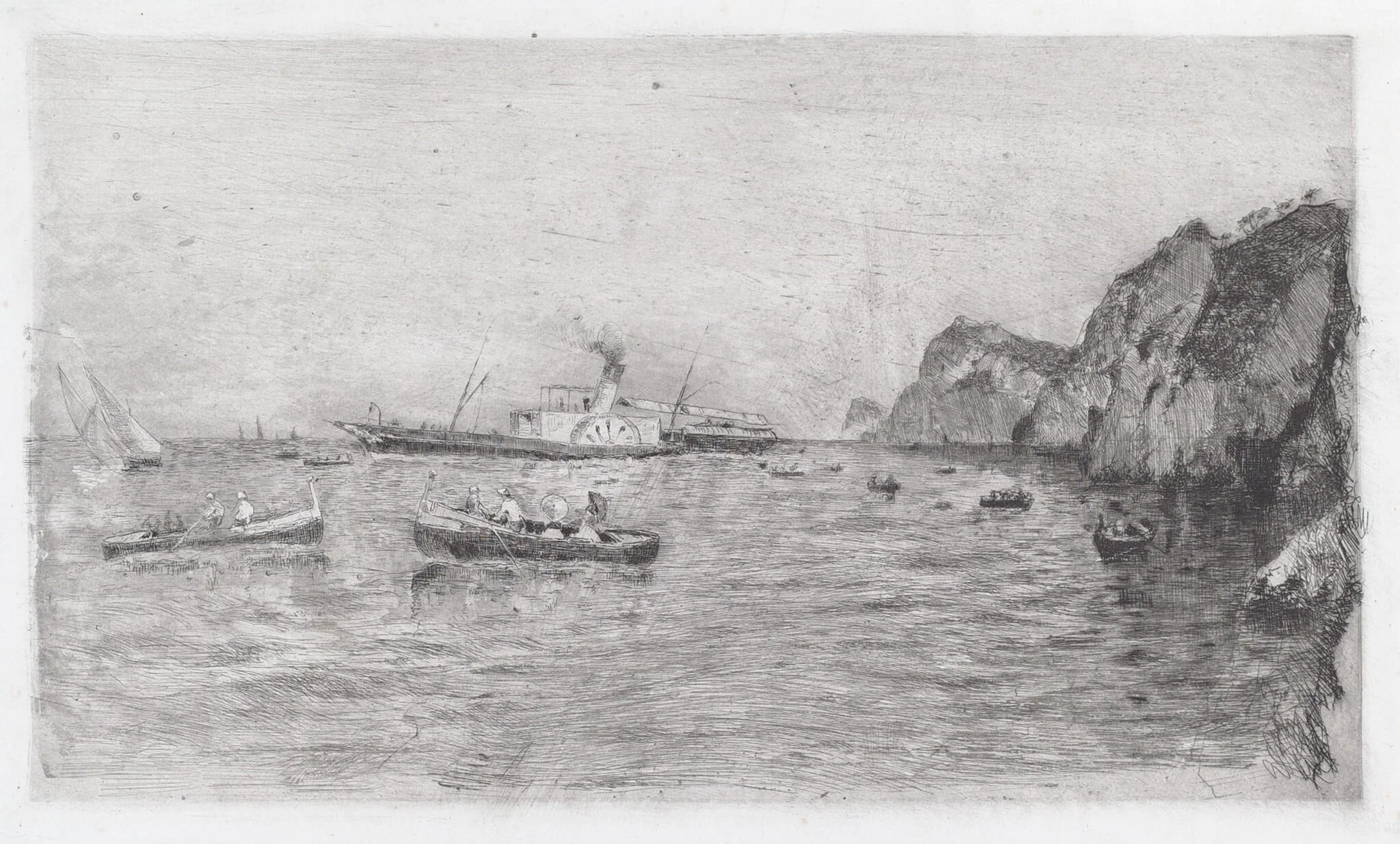 Harbor at Capri [Marina di Capri], detail