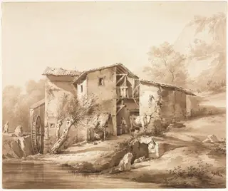 Landscape with Watermill, by Jean-Jacques de Boissieu, 1790